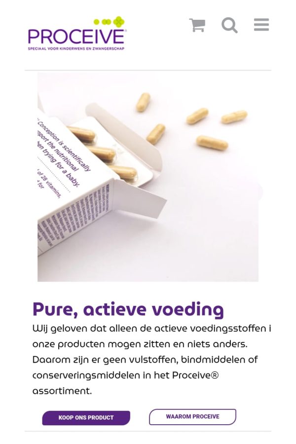 Homepagina van proceive.nl